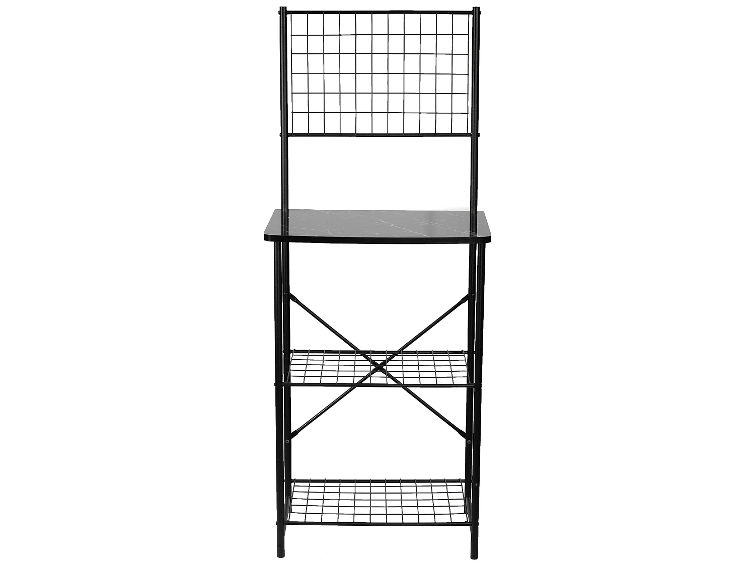 Étagère de cuisine Nibe 150 x 60 x 42 cm noir effet marbre [en.casa]