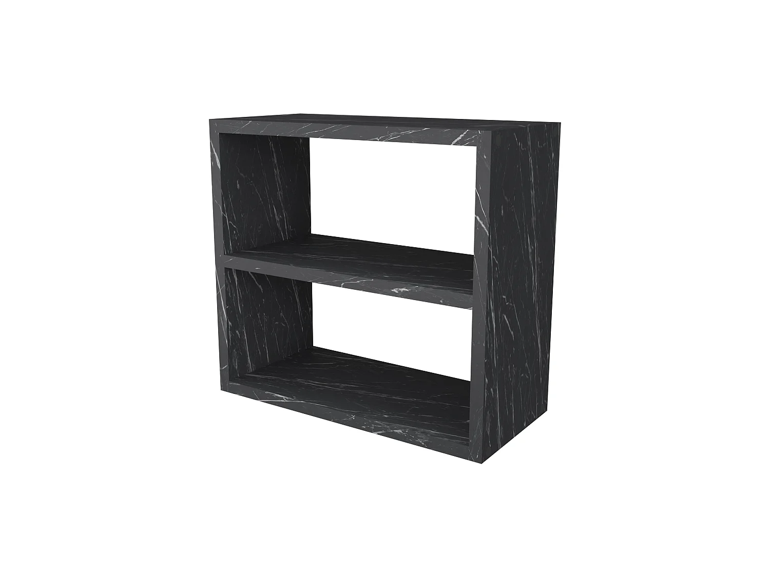 Étagère de cuisine Hjo autoportante à 2 niveaux 40 x 43,5 x 20 cm marbre noir [en.casa]