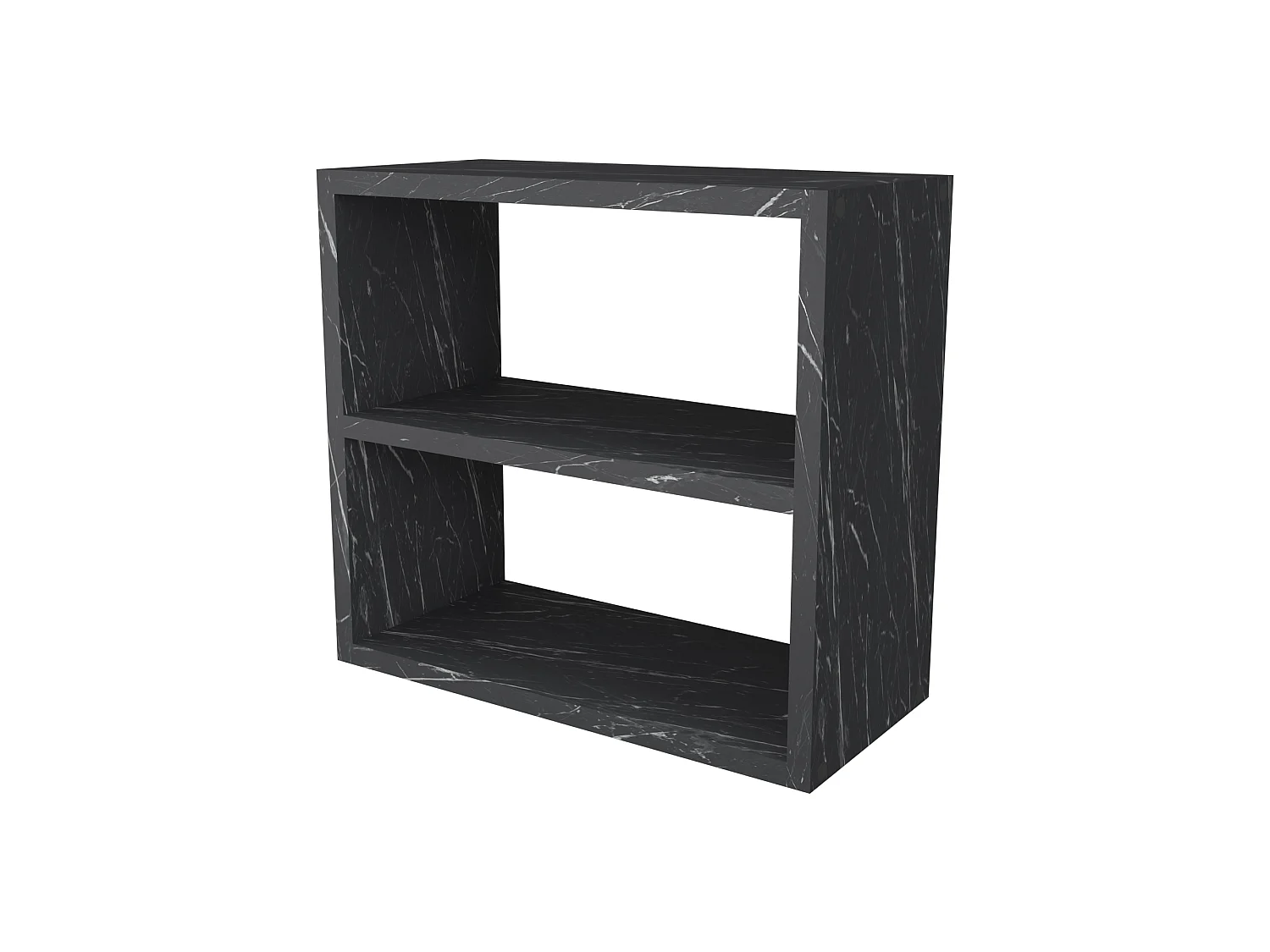 Étagère de cuisine Hjo autoportante à 2 niveaux 40 x 43,5 x 20 cm marbre noir [en.casa]