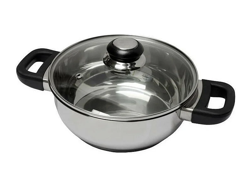 BAUMALU 331974 Faitout 24 cm inox + couvercle verre Saphir bakelite