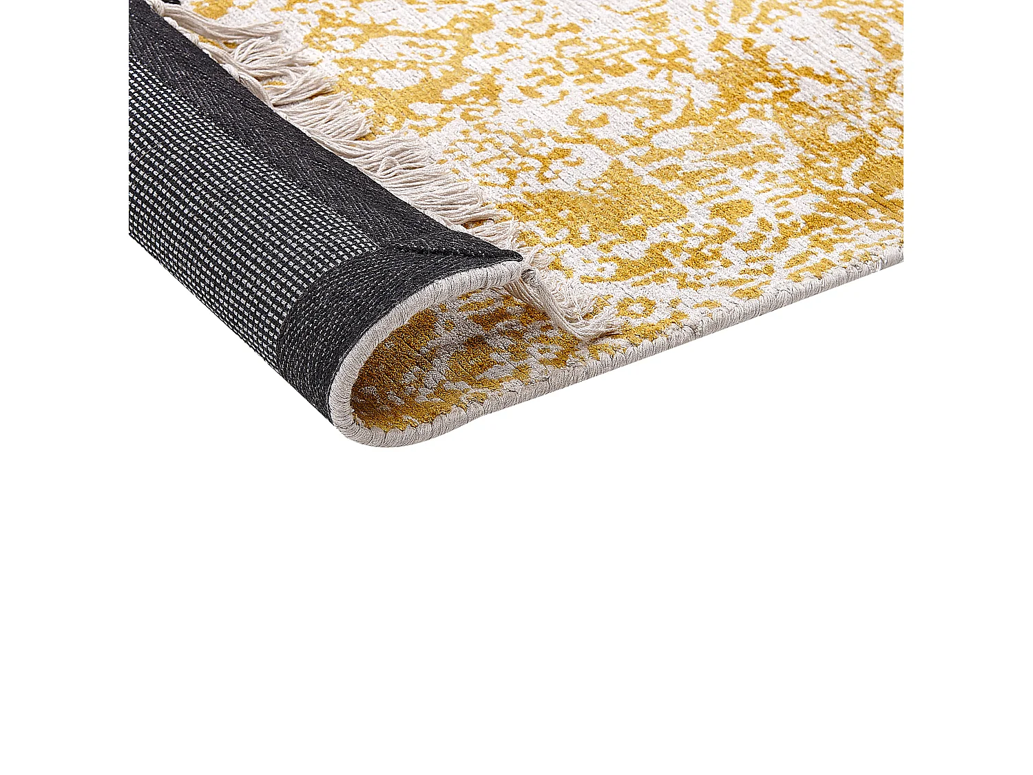 Alfombra de viscosa amarillo mostaza/beige 160 x 230 cm BOYALI