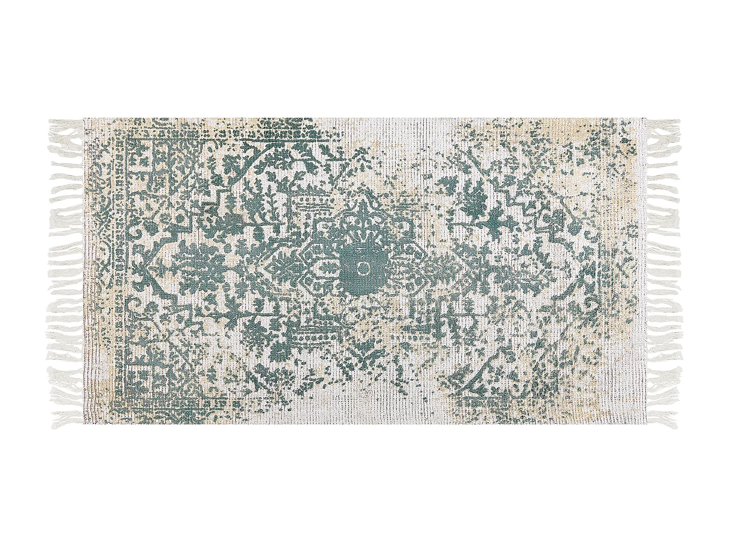 Dywan z wiskozy 80 x 150 cm beżowo-zielony BOYALI