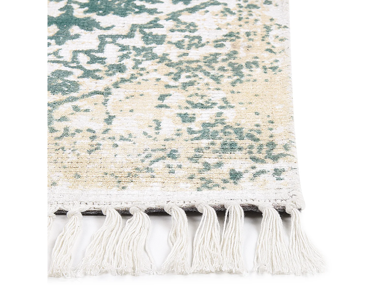 Tapis en viscose beige et vert 80 x 150 cm BOYALI