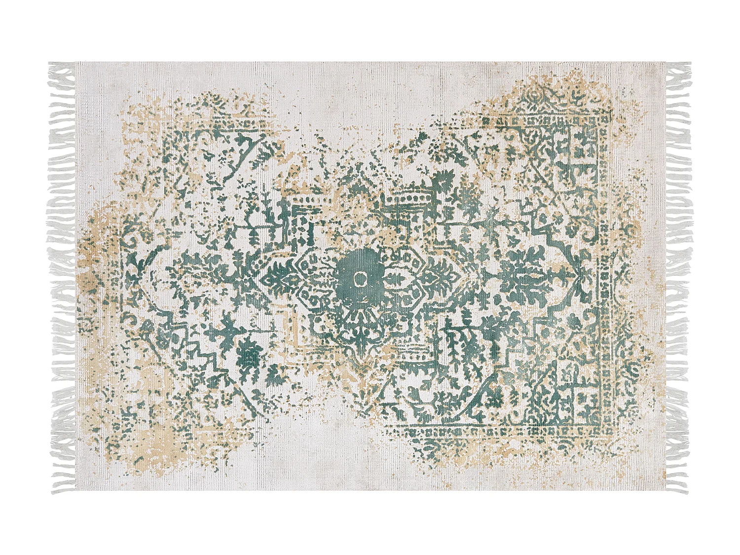 Tapete em viscose creme e verde 160 x 230 cm BOYALI