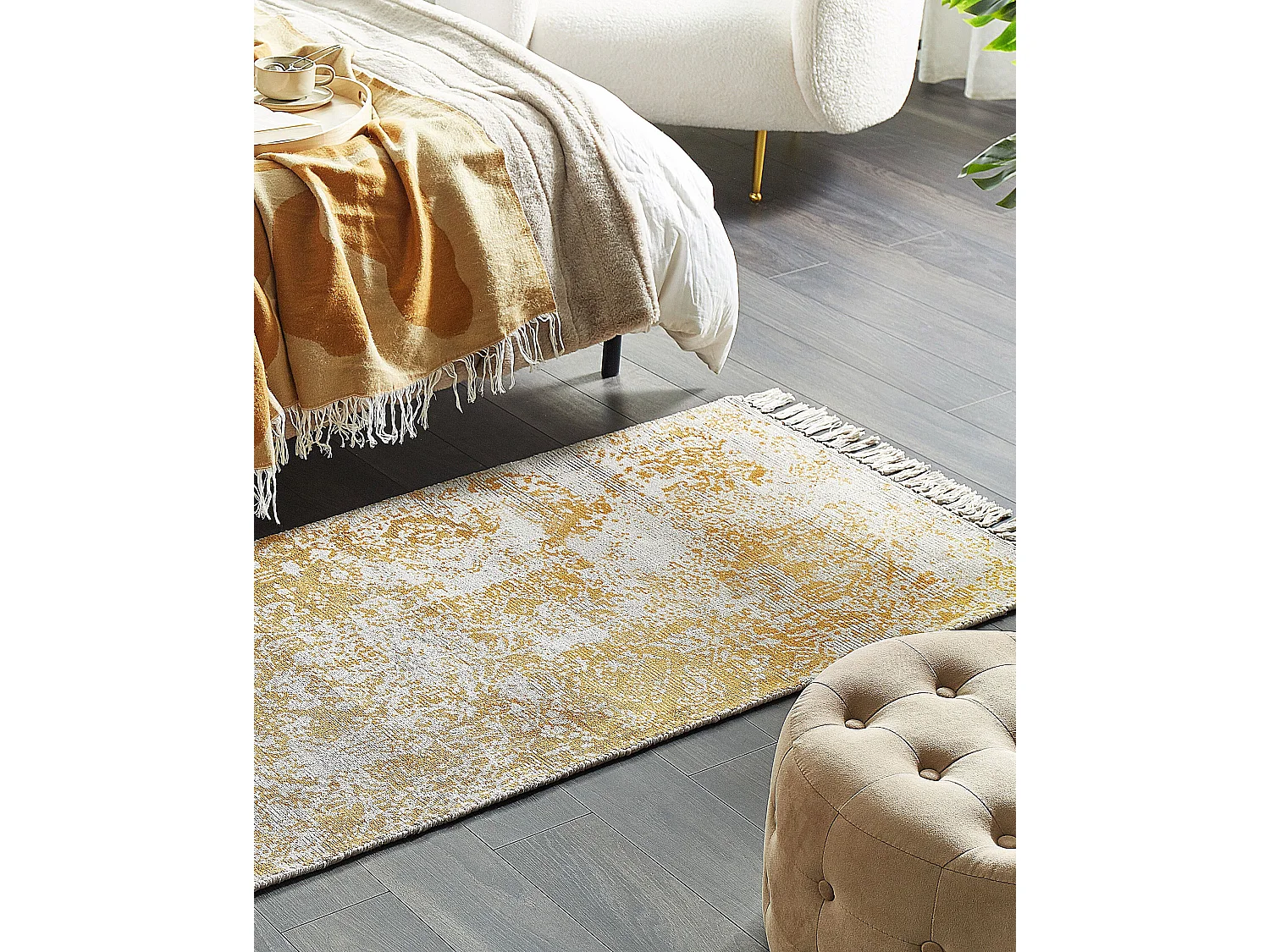 Tapis BOYALI Moutarde 80 x 150 cm Soie artificielle