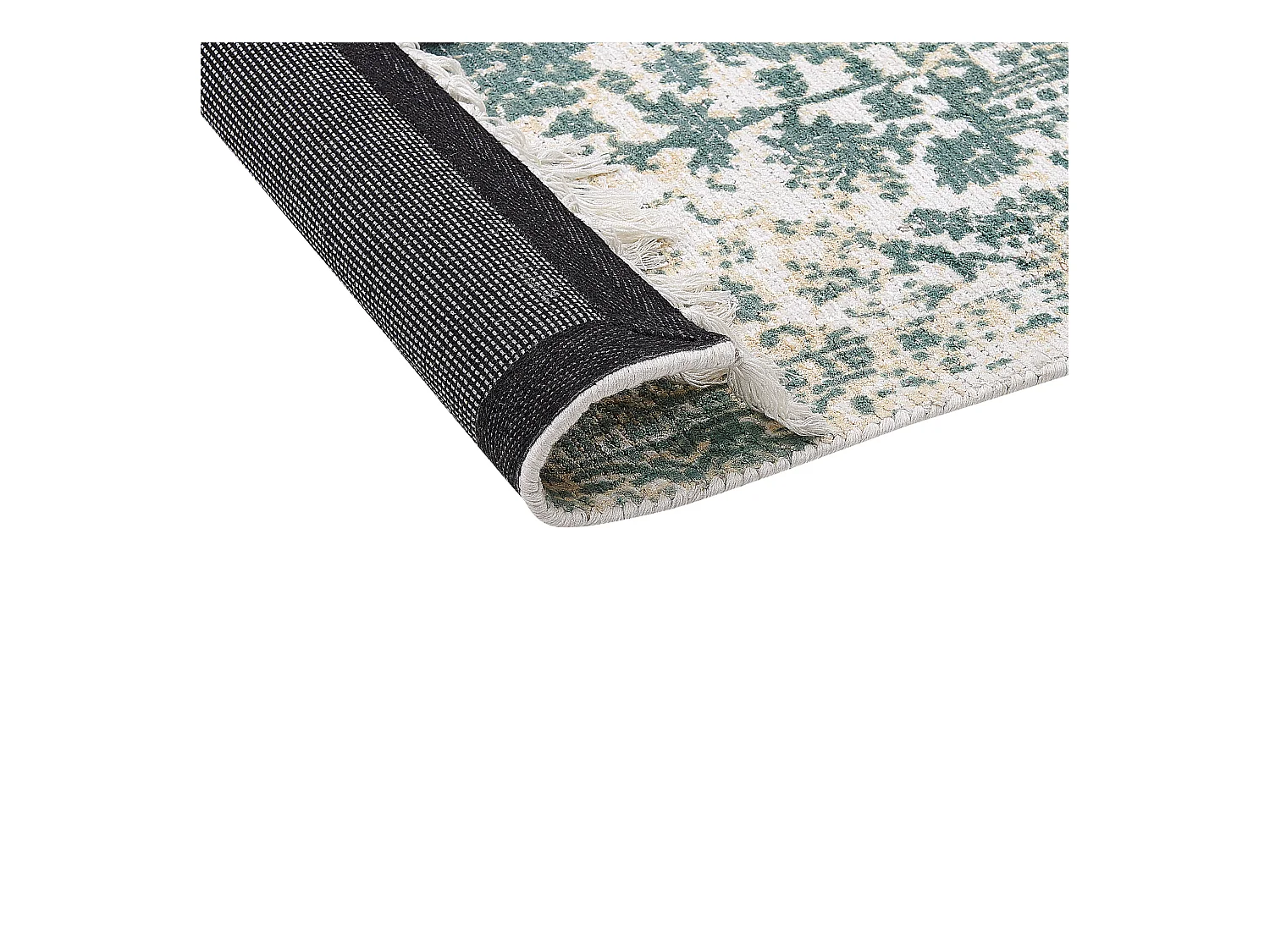 Alfombra de viscosa beige claro/verde 140 x 200 cm BOYALI