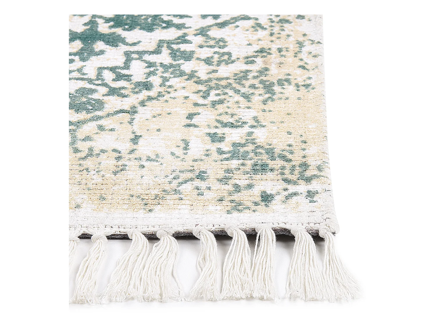 Alfombra de viscosa beige claro/verde 140 x 200 cm BOYALI