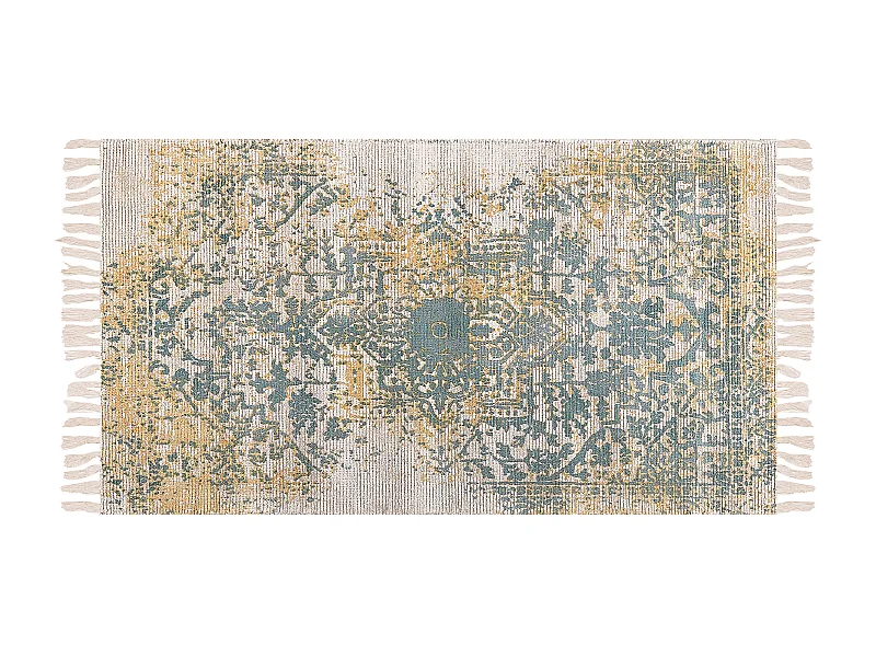 Vloerkleed viscose geel/groen 80 x 150 cm BOYALI