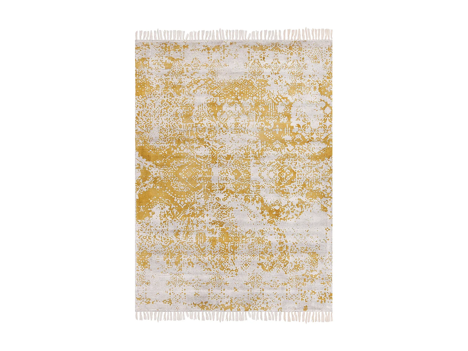 Vloerkleed viscose geel/beige 140 x 200 cm BOYALI