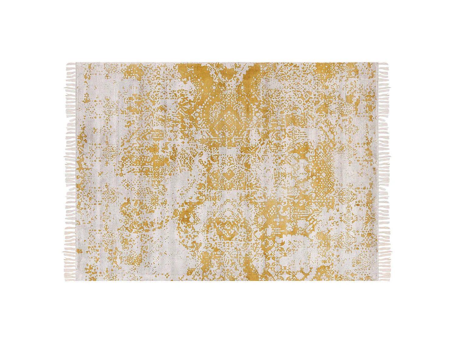 Tapis en viscose jaune et beige 140 x 200 cm BOYALI