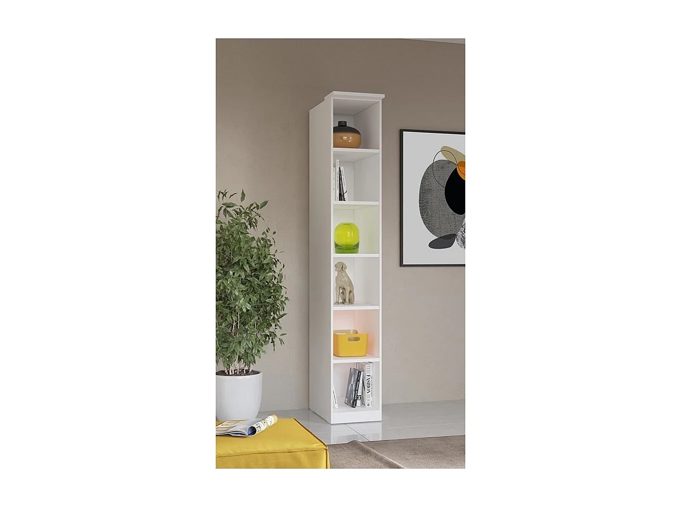 Bibliothèque pour dressing collection MODULO coloris blanc avec LED incluses.