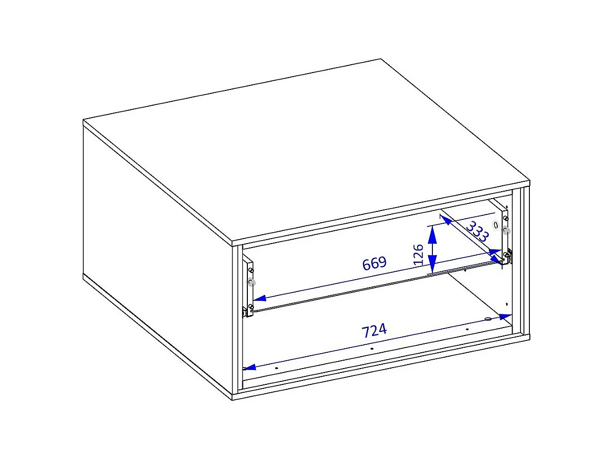 Design-Couchtisch mit 2 Schubladen und Ablagefächern - Kollektion SYLVA - Farbe Eiche und Grau