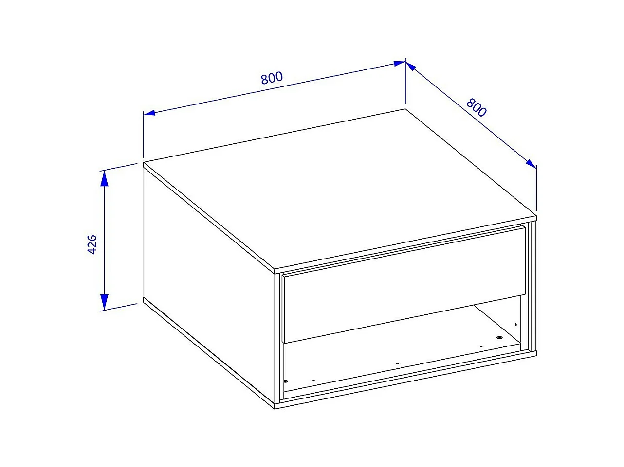 Design-Couchtisch mit 2 Schubladen und Ablagefächern - Kollektion SYLVA - Farbe Eiche und Grau