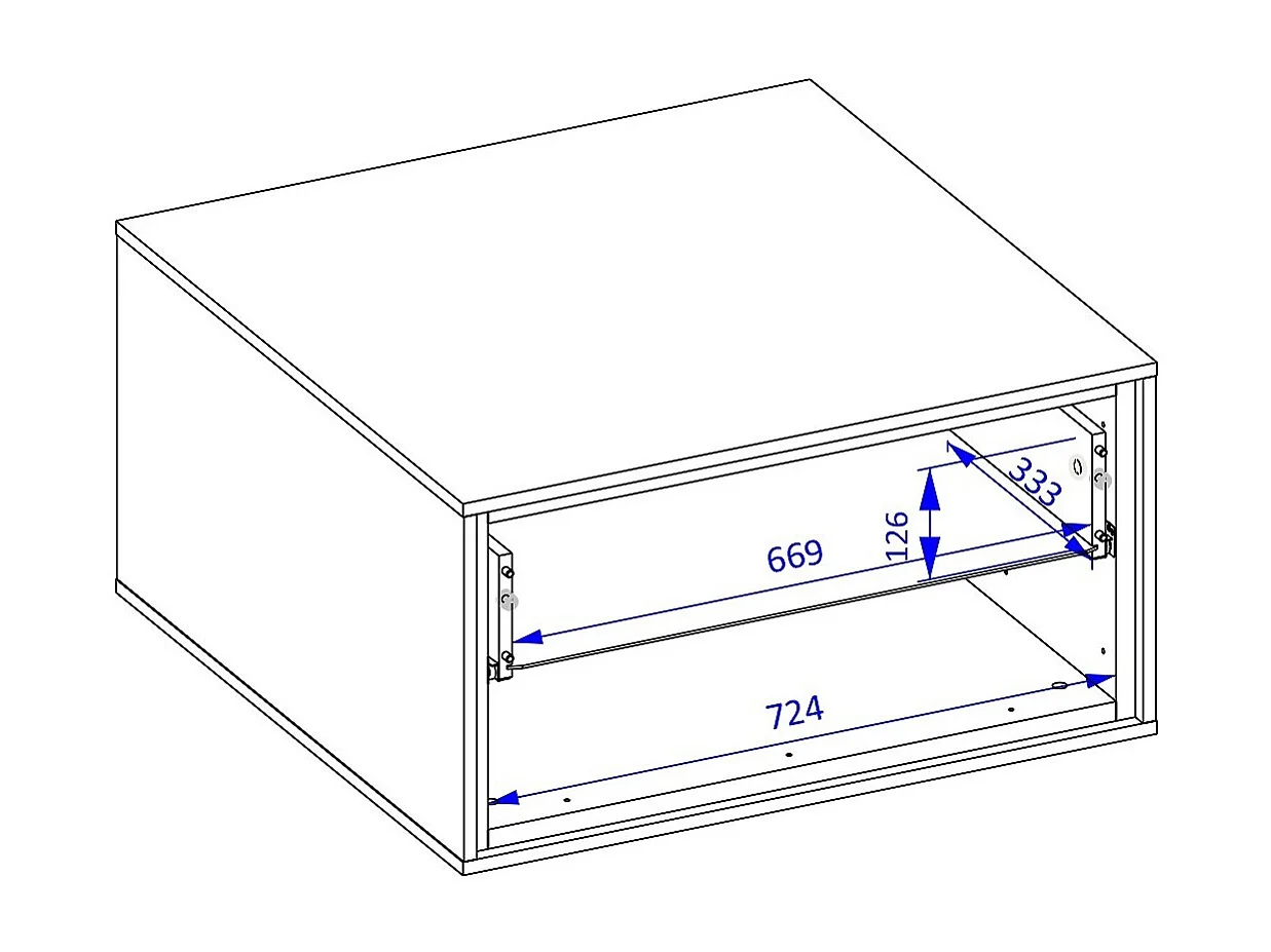 Design-Couchtisch mit 2 Schubladen und Ablagefächern - Kollektion SYLVA - Farbe Eiche und Grau