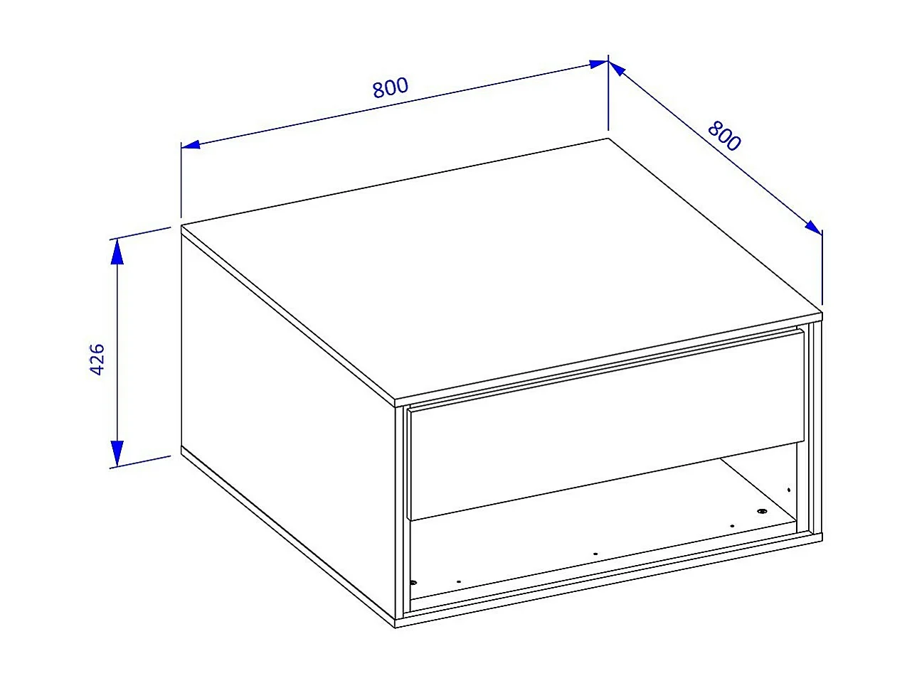 Design-Couchtisch mit 2 Schubladen und Ablagefächern - Kollektion SYLVA - Farbe Eiche und Grau