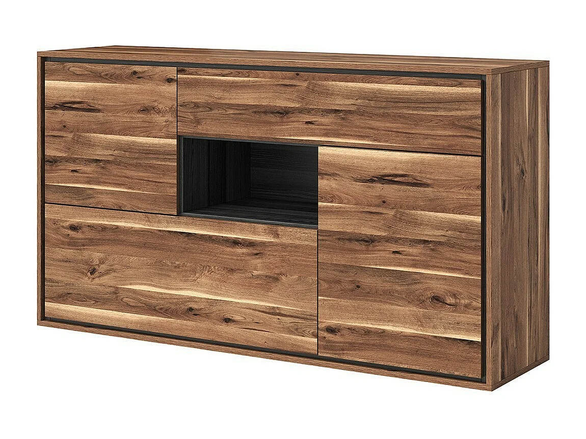 Buffet diseño 155 cm para salón color roble y gris oscuro colección SILVA