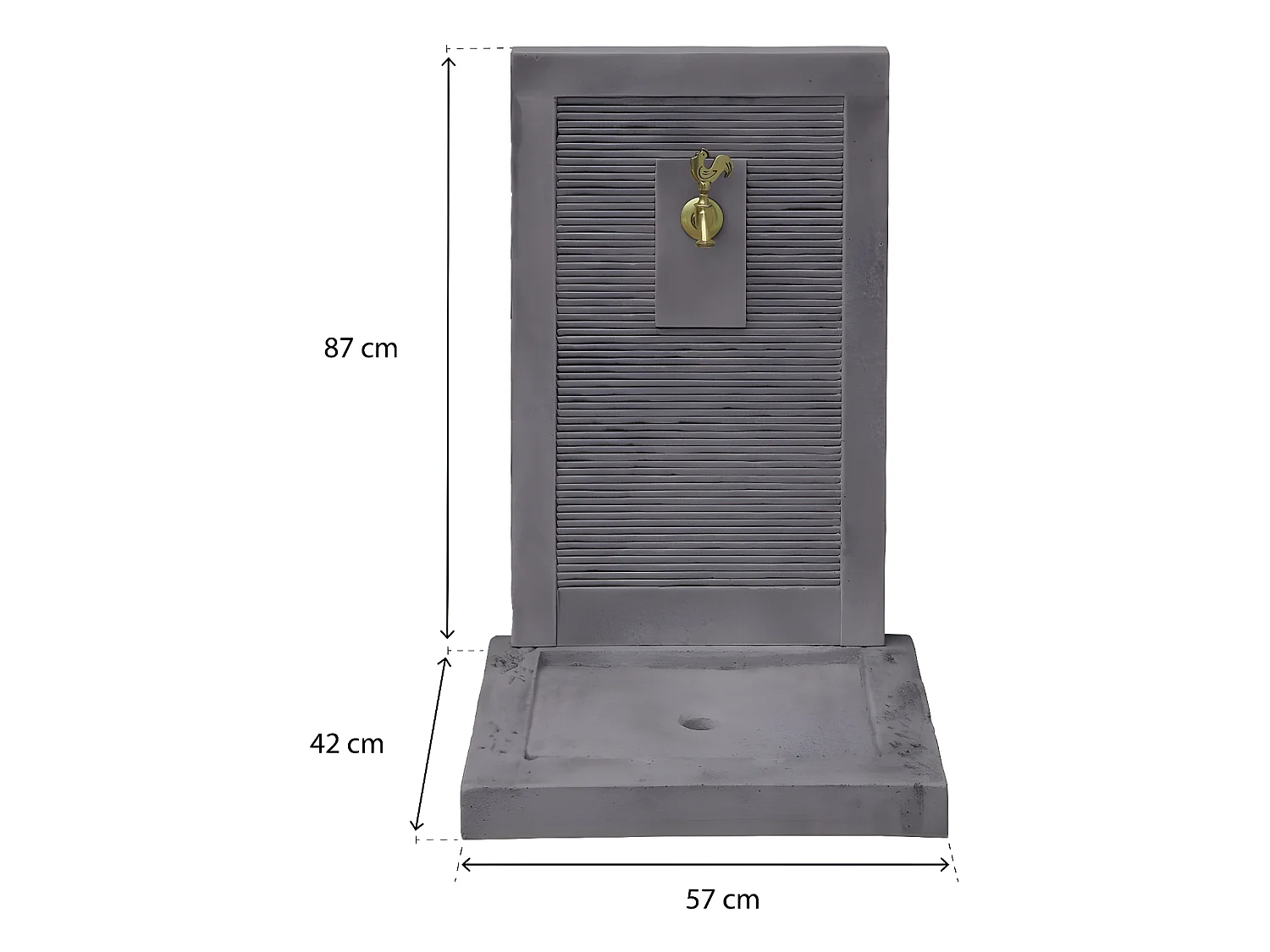 Fontaine "ETNA" - en pierre - 57 x 42 x 87 cm - Grise
