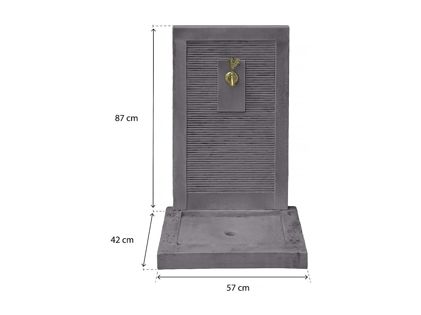 Fontaine "ETNA" - en pierre - 57 x 42 x 87 cm - Grise