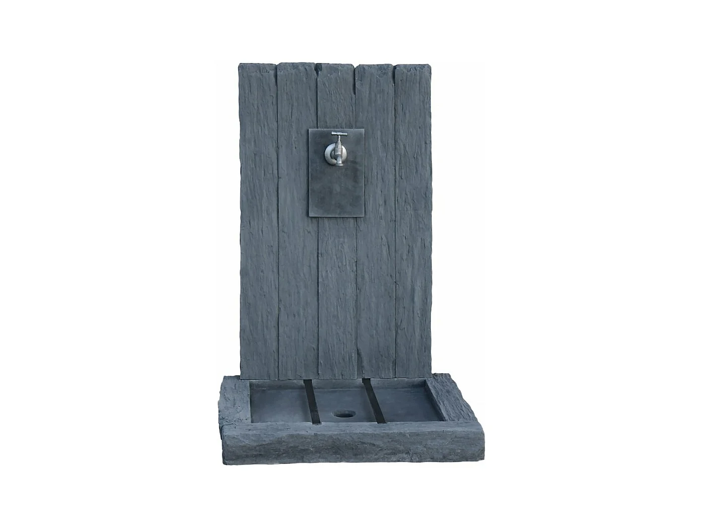 Fontaine "ARDOISE" - en pierre reconstituée - 59 x 44 x 87 cm - Gris