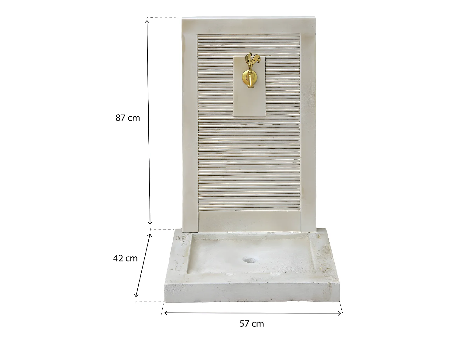 Fontaine "ETNA" - en pierre reconstituée - 57 x 42 x 87 cm Beige