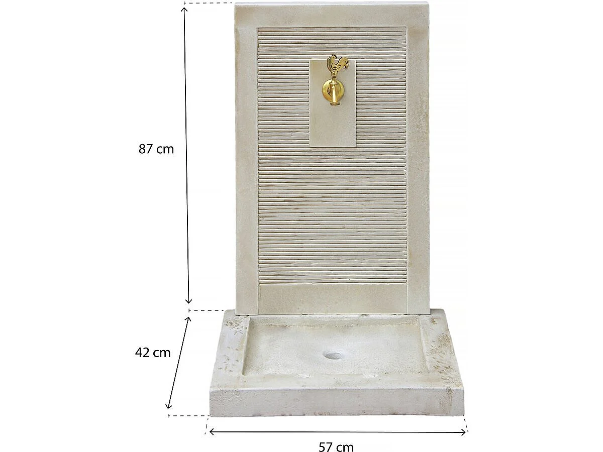 Fontaine "ETNA" - en pierre reconstituée - 57 x 42 x 87 cm Beige