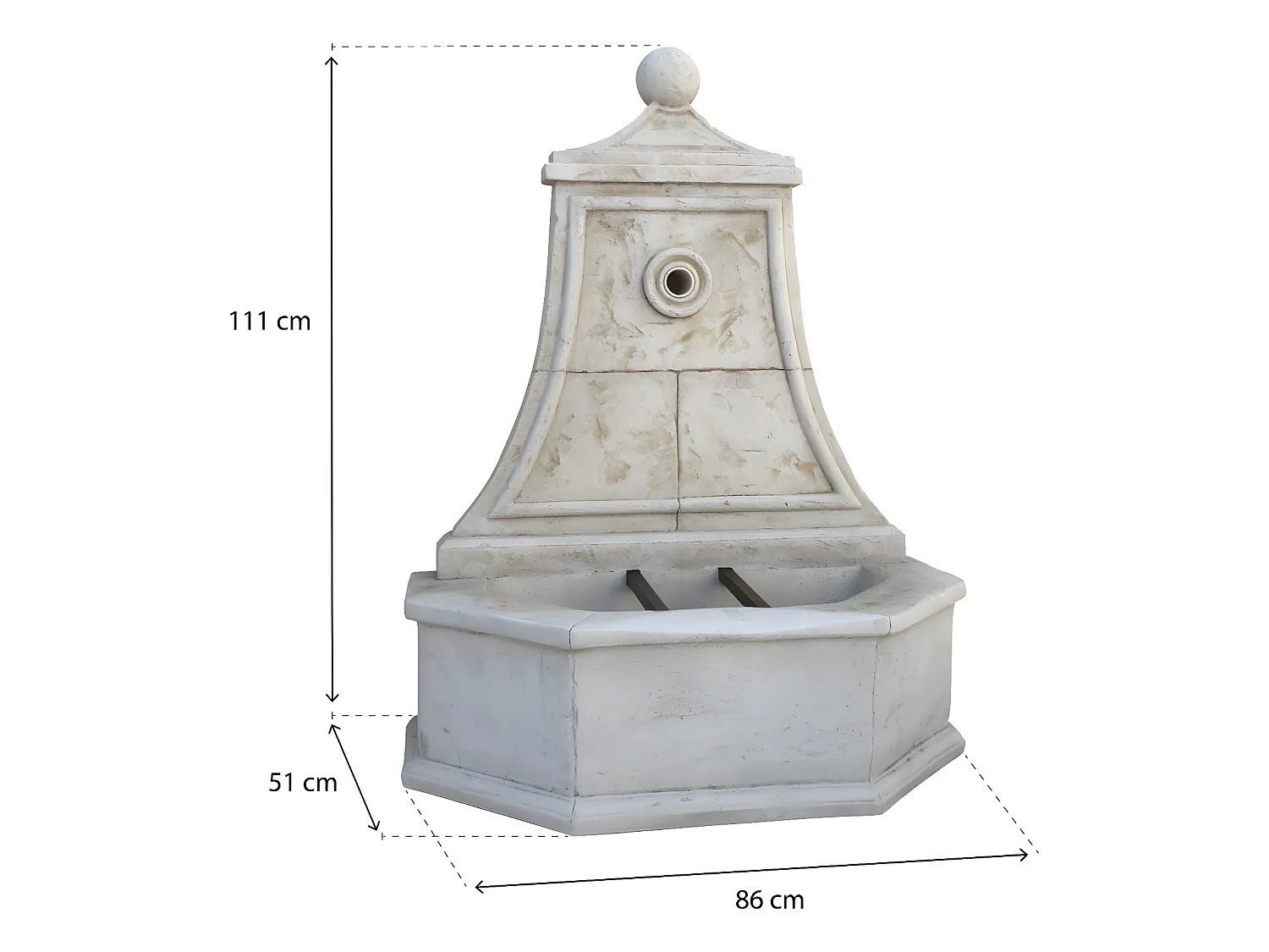 Fontaine " Baccarat" - Pierre reconstituée  - 86 x 51 x 111 cm