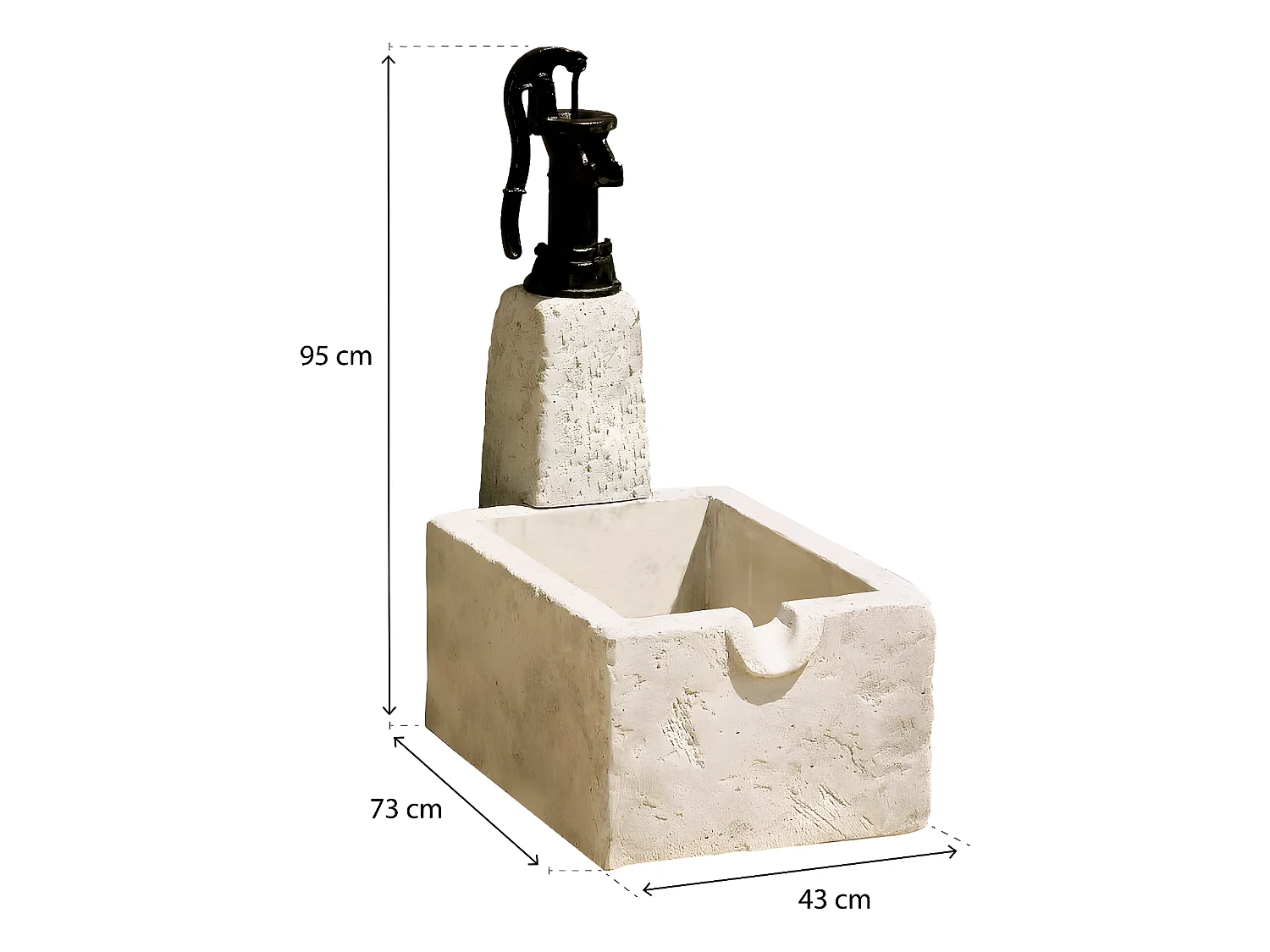 Fontaine "RETRO" - Pierre reconstituée - 43 x 73 x 95 cm