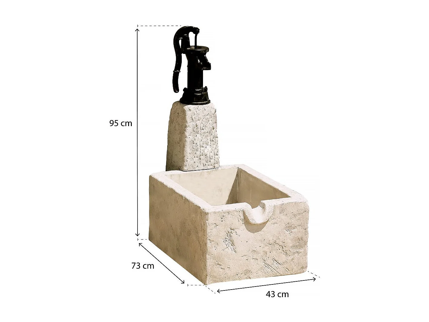 Fontaine "RETRO" - Pierre reconstituée - 43 x 73 x 95 cm