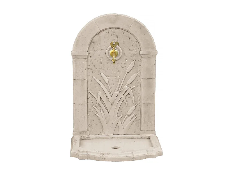 Fontaine "ROSEAU" - en pierre reconstituée - 62 x 42 x 93 cm