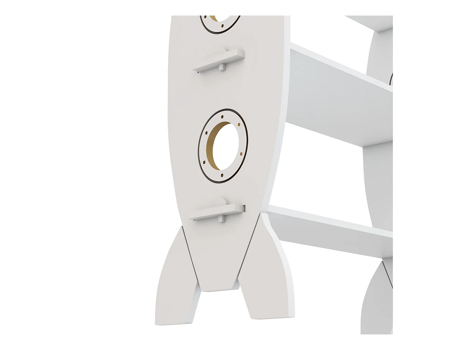 Biblothèque Tårnby pour enfant forme fusée 70 x 55 x 55 cm blanc [en.casa]