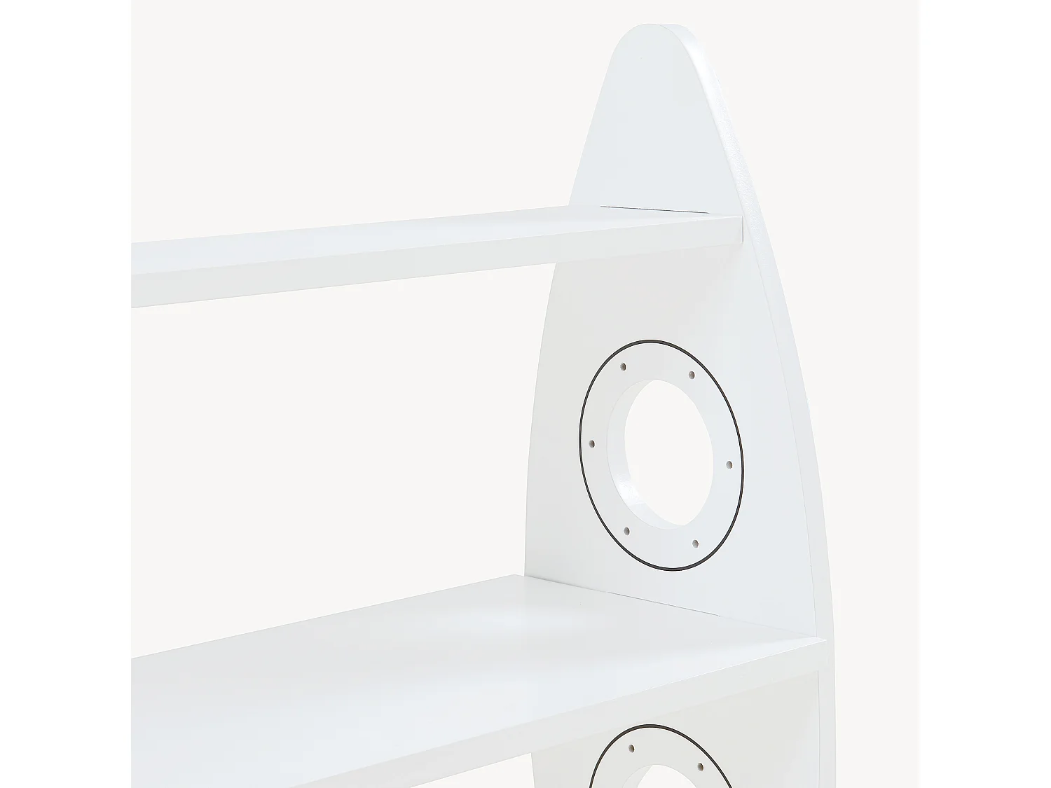 Biblothèque Tårnby pour enfant forme fusée 70 x 55 x 55 cm blanc [en.casa]