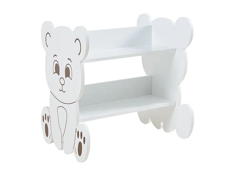 Biblothèque Tårnby pour enfant forme ours 60 x 56 x 56 cm blanc [en.casa]