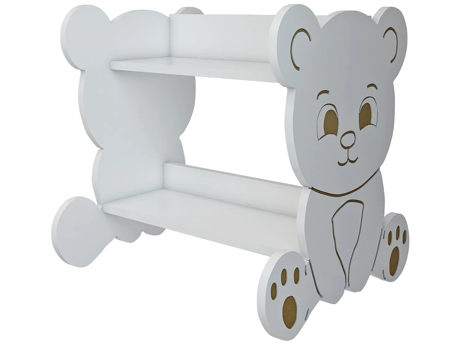 Biblothèque Tårnby pour enfant forme ours 60 x 56 x 56 cm blanc [en.casa]
