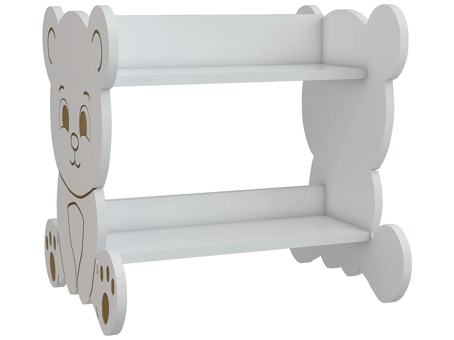Biblothèque Tårnby pour enfant forme ours 60 x 56 x 56 cm blanc [en.casa]