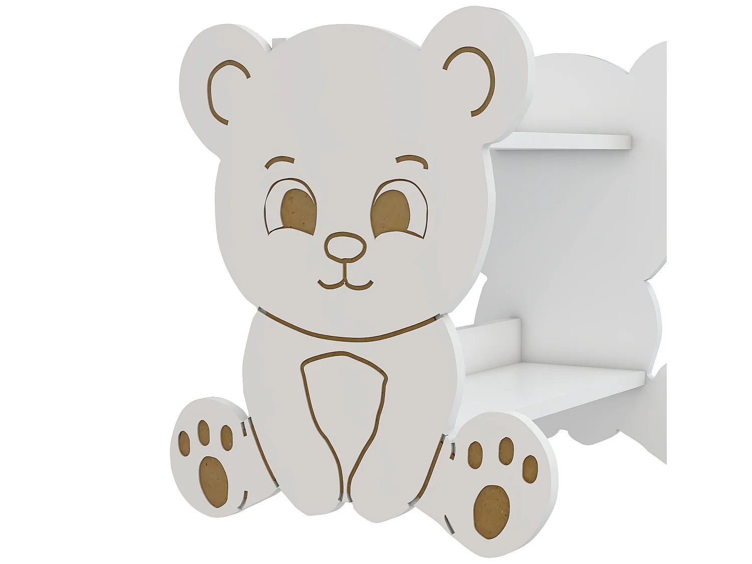 Biblothèque Tårnby pour enfant forme ours 60 x 56 x 56 cm blanc [en.casa]