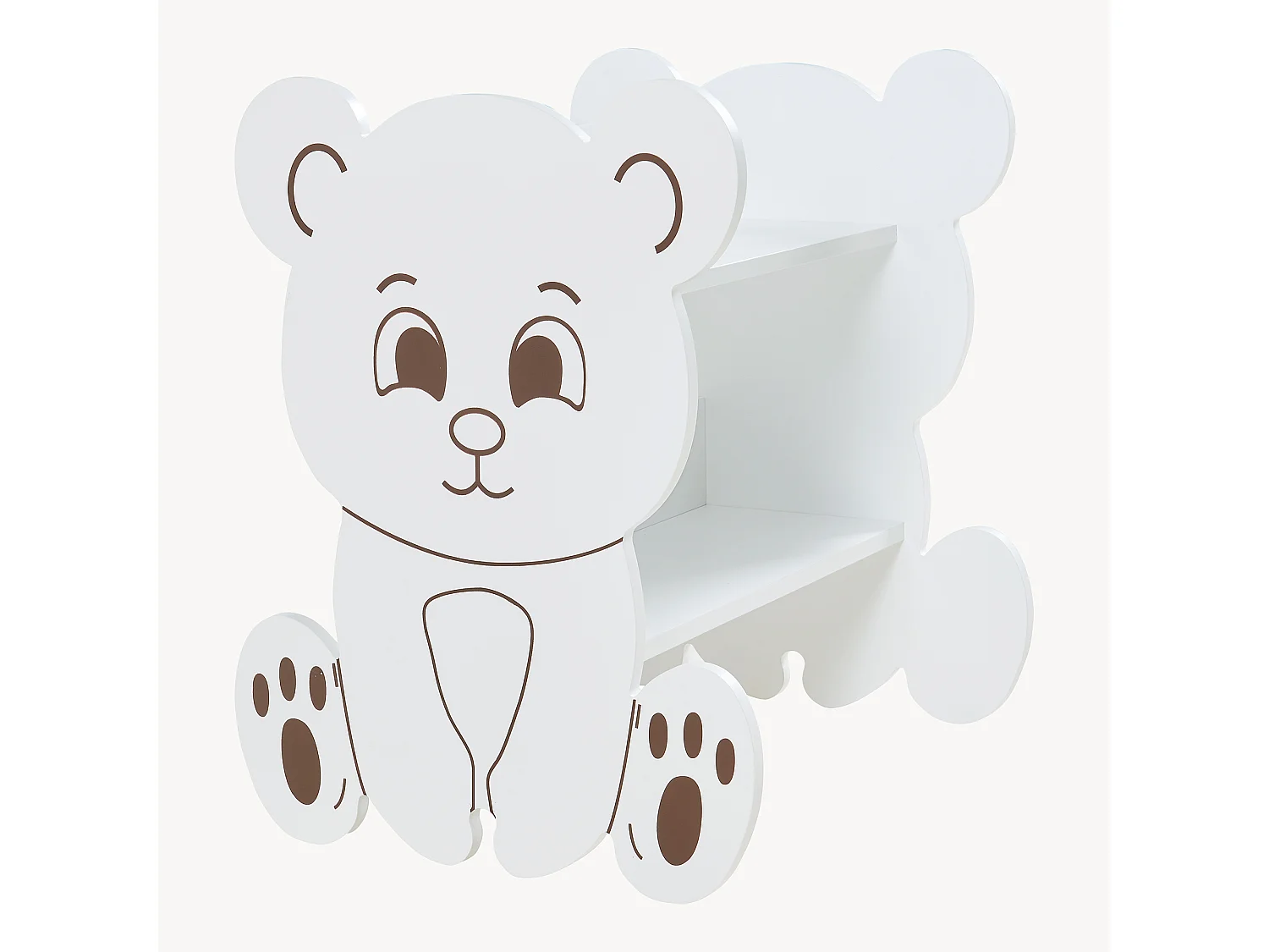 Biblothèque Tårnby pour enfant forme ours 60 x 56 x 56 cm blanc [en.casa]