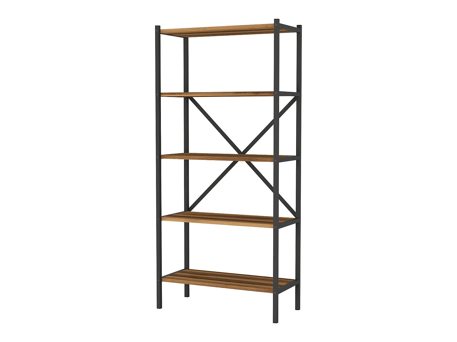 Étagère de cuisine Tomelilla à 5 niveaux 160 x 66 x 34 cm effet noyer / anthracite [en.casa]