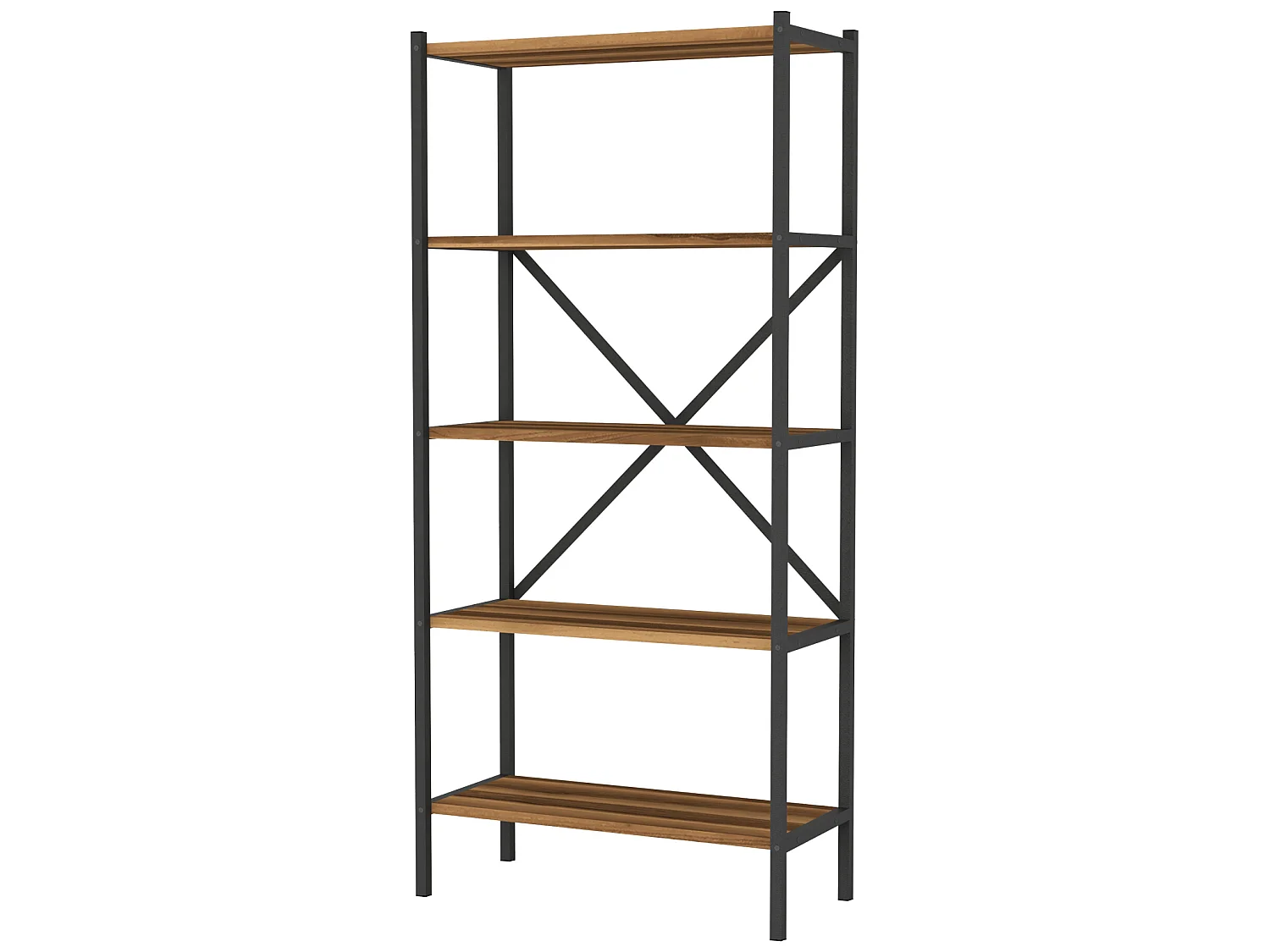 Étagère de cuisine Tomelilla à 5 niveaux 160 x 66 x 34 cm effet noyer / anthracite [en.casa]