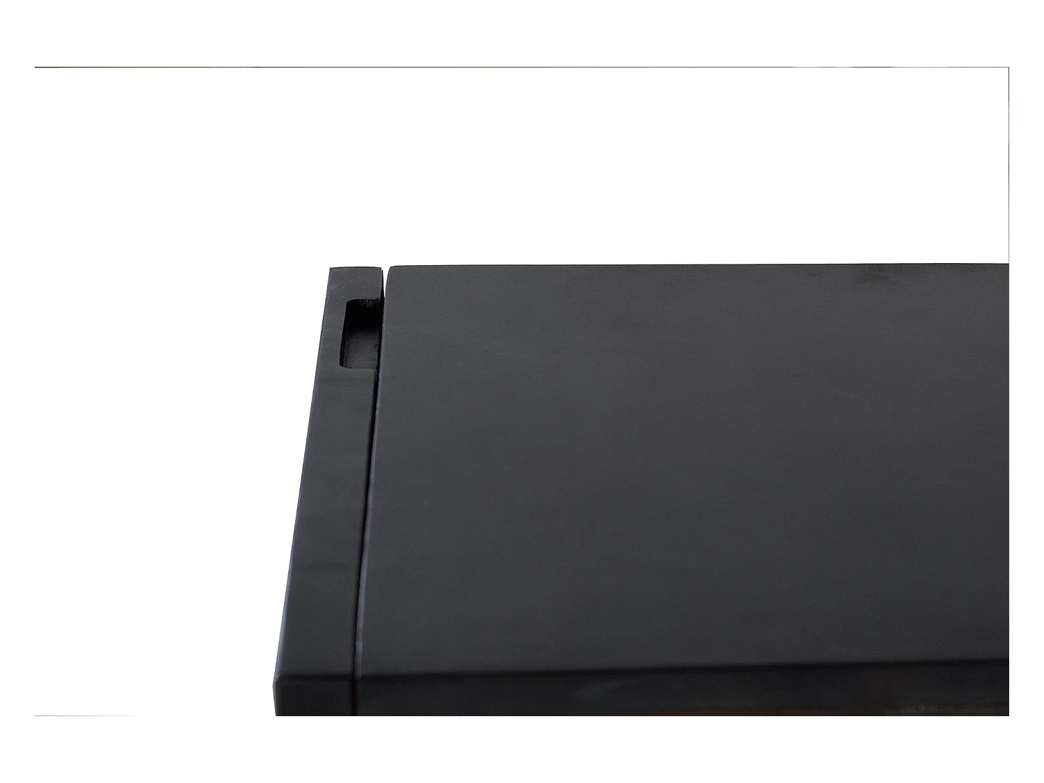 Beistelltisch aus dunklem Walnussholz, Mangoholz und Metall