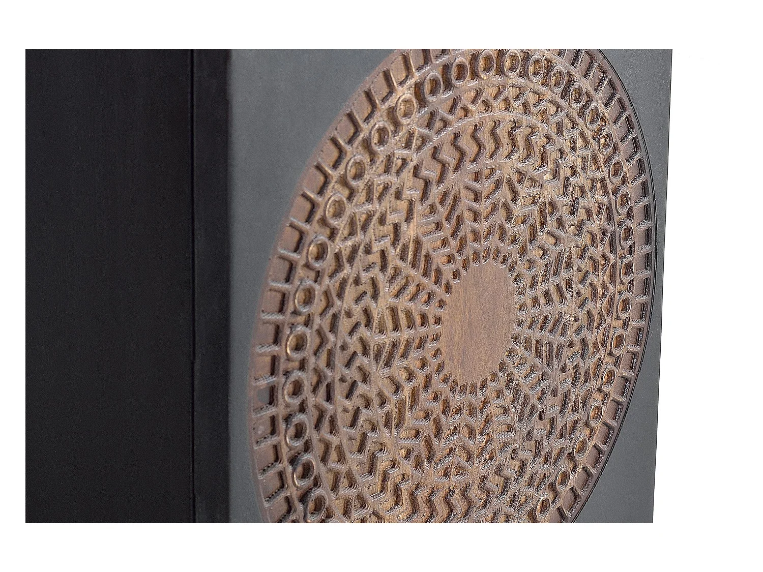 Beistelltisch aus dunklem Walnussholz, Mangoholz und Metall