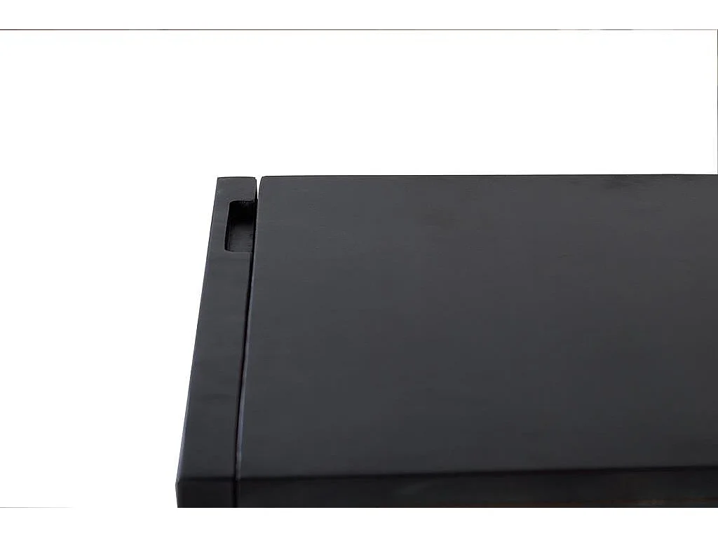 Table de chevet en bois manguier noyer foncé et metal