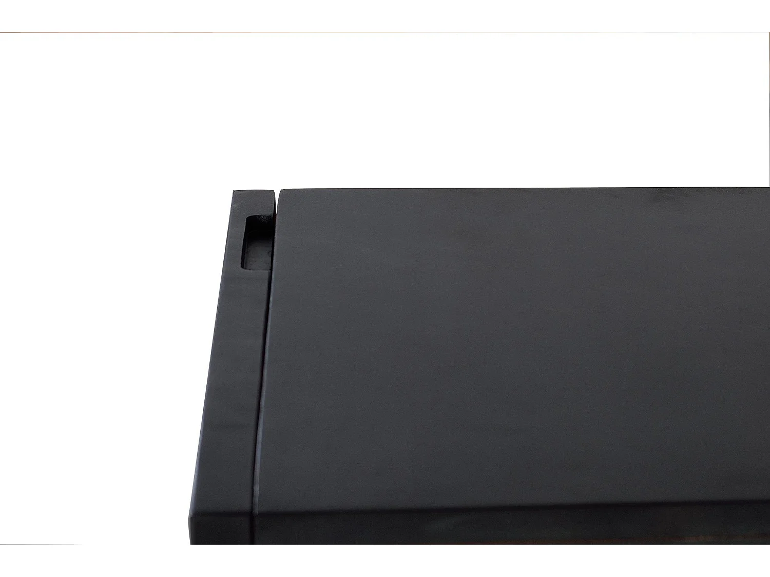 Table de chevet en bois manguier noyer foncé et metal