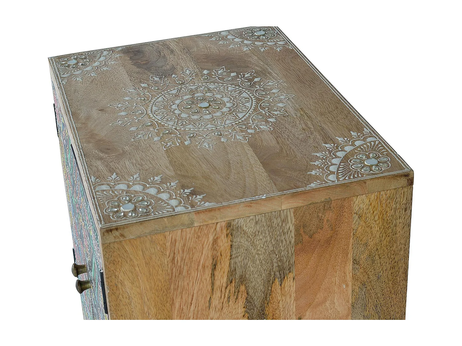 Meuble téléphone manguier et peints à la main