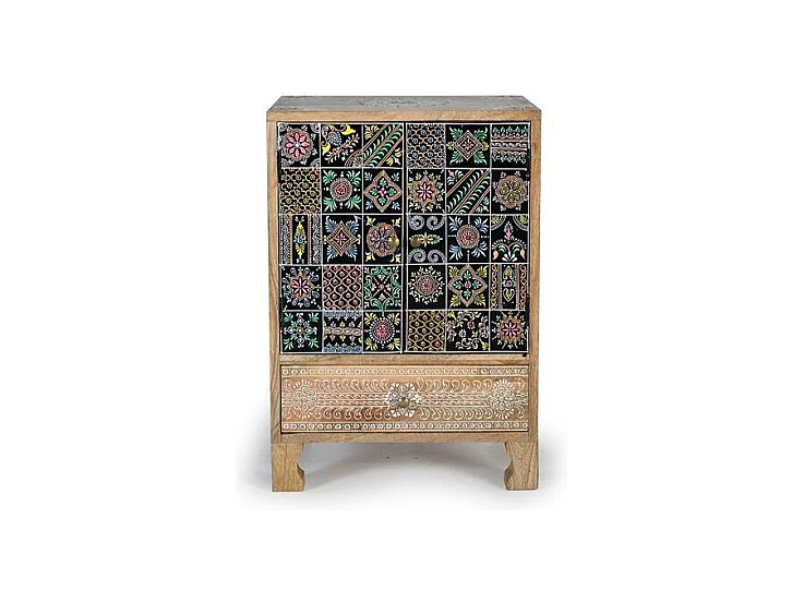 Meuble téléphone manguier et peints à la main