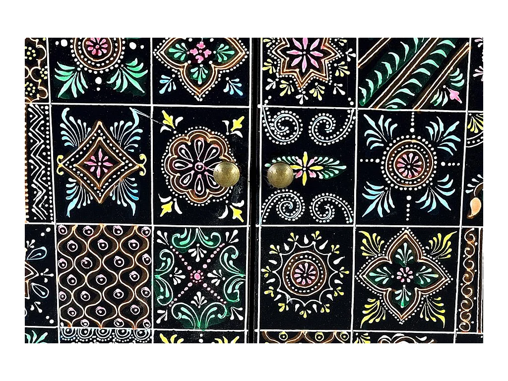 MESILLA DE NOCHE - BANQUETA DE PIE DE CAMA Multicolor.Giner y Colomer 60x30x43