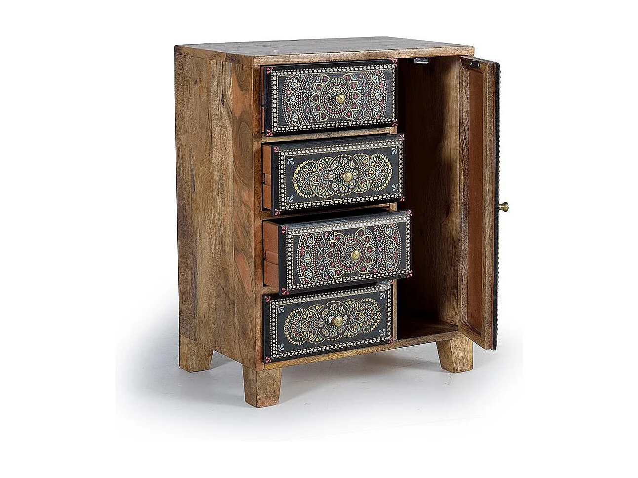 Meuble téléphone manguier et peints à la main