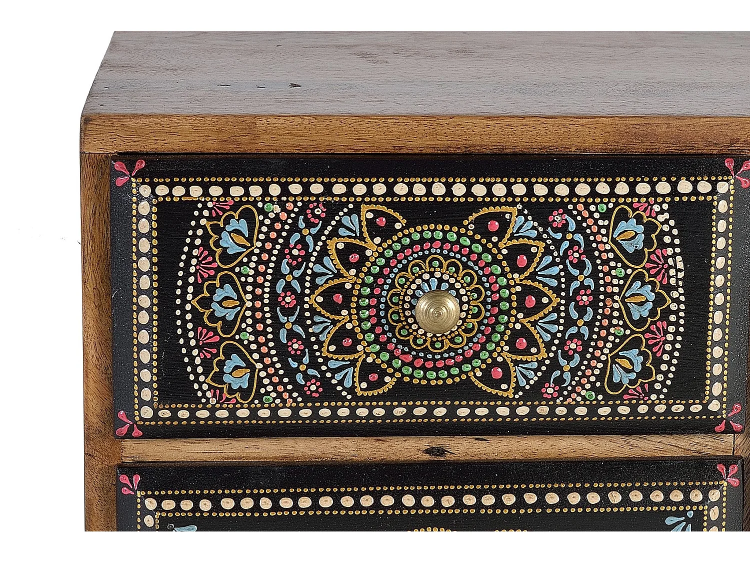 Tables de chevet en bois de manguier 45 cm, style ethnique artisanal - 60 x 45 x 30 cm