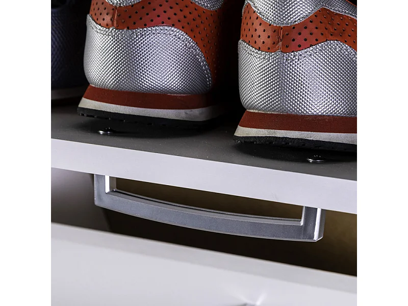 Meuble à chaussures décor blanc 5 tiroirs 15 paires H.164 cm - TIDY