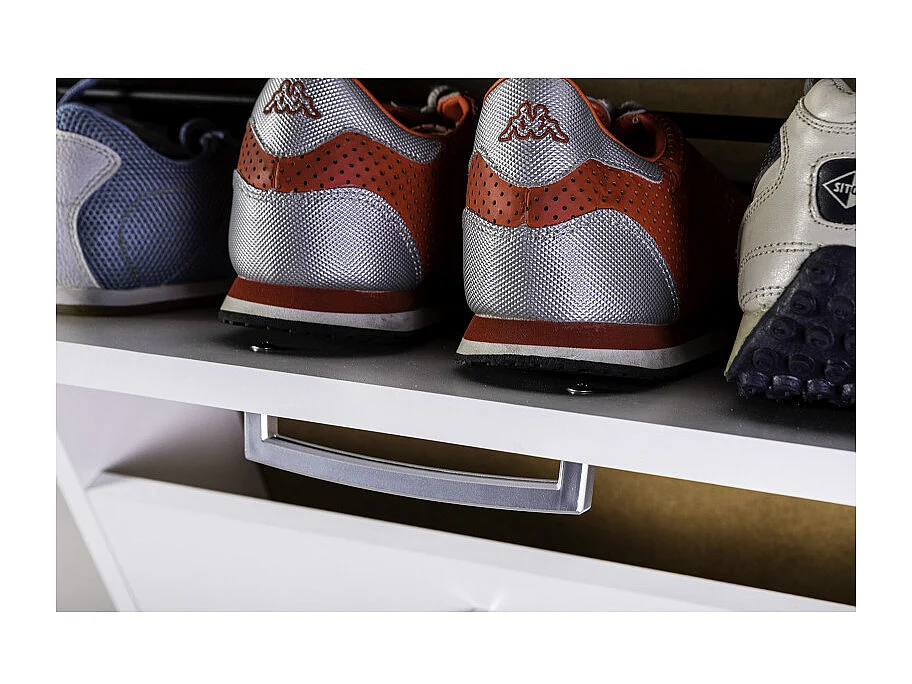 Meuble à chaussures décor blanc 5 tiroirs 15 paires H.164 cm - TIDY