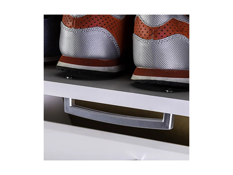 Meuble à chaussures décor blanc 3 tiroirs 9 paires H.100 cm - TIDY